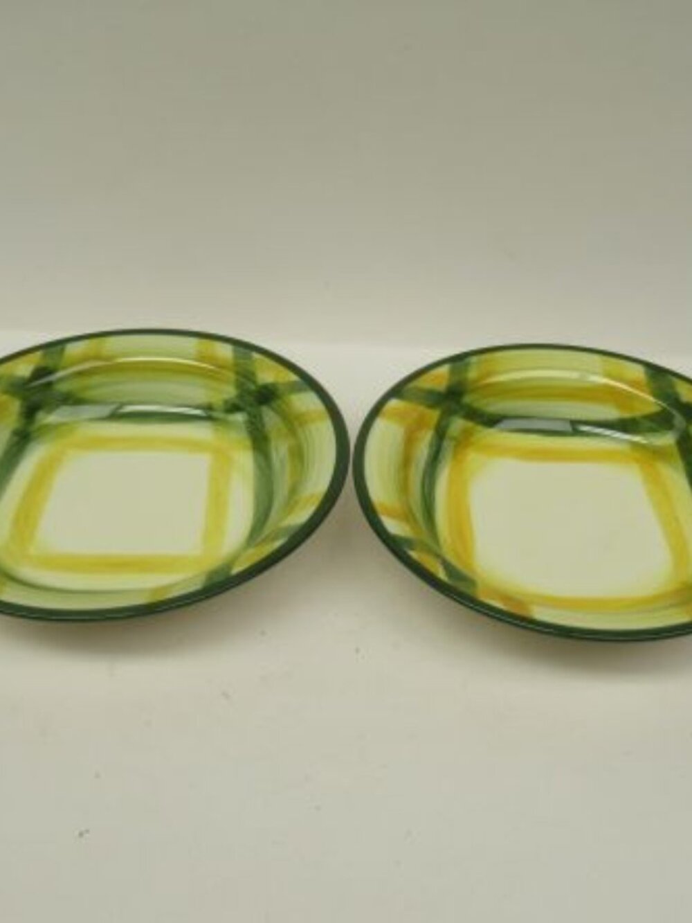 2 - Metlox Vernonware GINGHAM 5 3/8 Inch Round Fruit Bowls, Made In U.S.A.